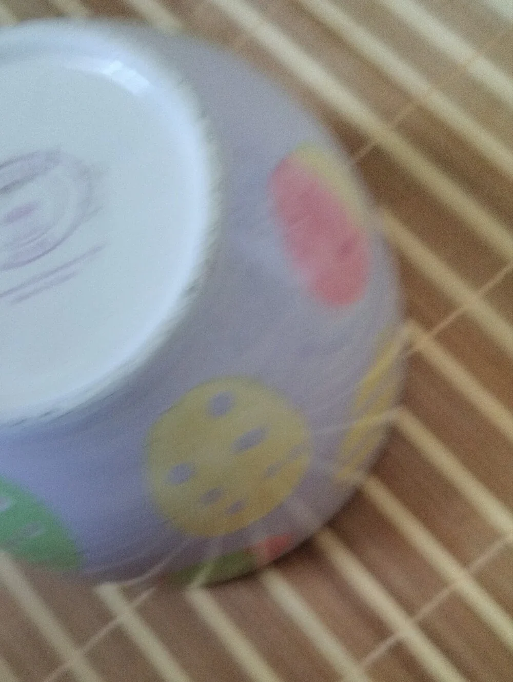 Hand-Painted Pastel Ceramic Bowl with Easter Egg Motif